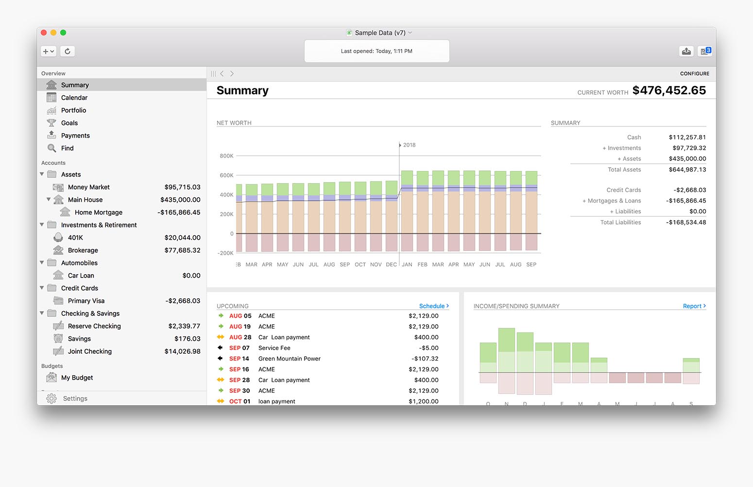 Banktivity summary